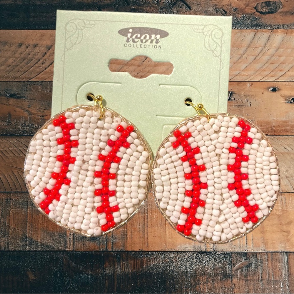 Beaded Boutique Baseball Earrings